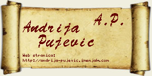 Andrija Pujević vizit kartica